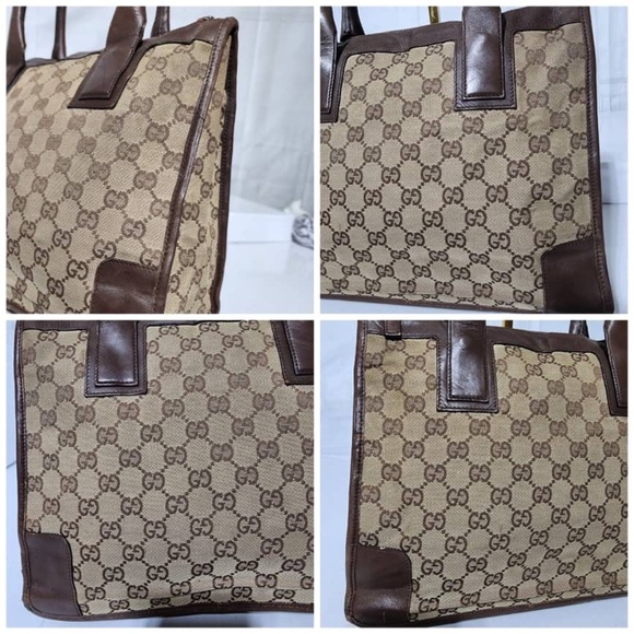 Authentic GUCCI GG Supreme Canvas Tote Bag Brown/Beige - Picture 13 of 14